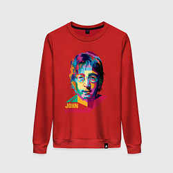 Свитшот хлопковый женский John Lennon картина абстракция, цвет: красный