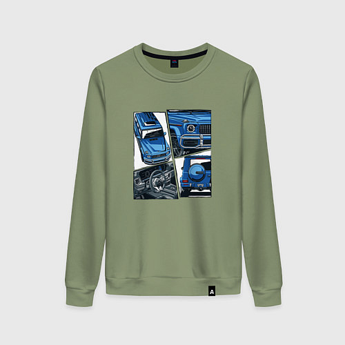 Женский свитшот Mercedes-Benz G63 AMG Gelandewagen V1 / Авокадо – фото 1