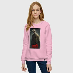 Свитшот хлопковый женский Зомби мертый остров, цвет: светло-розовый — фото 2