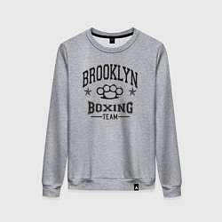 Свитшот хлопковый женский Brooklyn boxing, цвет: меланж
