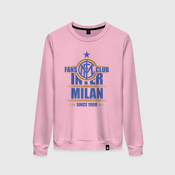 Свитшот хлопковый женский Inter Milan fans club, цвет: светло-розовый