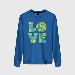 Свитшот хлопковый женский Volleyball love, цвет: синий