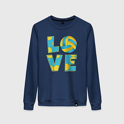 Свитшот хлопковый женский Volleyball love, цвет: тёмно-синий