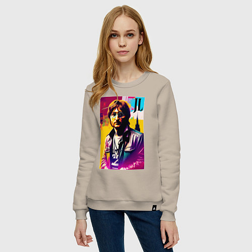 Женский свитшот John Lennon - world legend / Миндальный – фото 3