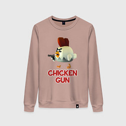 Свитшот хлопковый женский Chicken Gun chick, цвет: пыльно-розовый