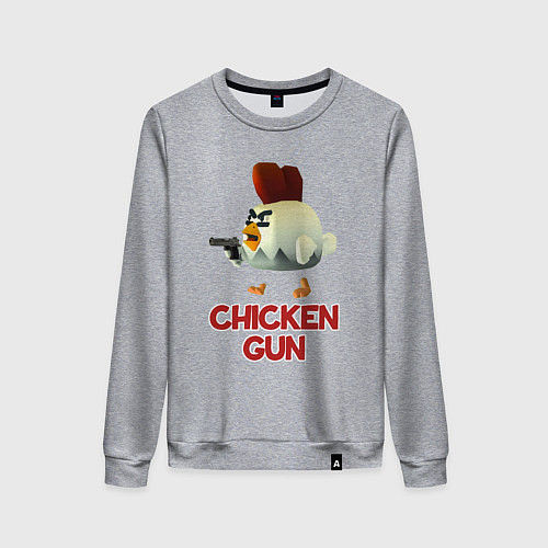 Женский свитшот Chicken Gun chick / Меланж – фото 1