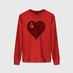 Свитшот хлопковый женский Сердце СССР, цвет: красный
