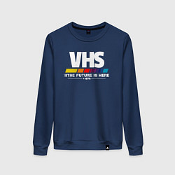 Свитшот хлопковый женский VHS retro 1976, цвет: тёмно-синий