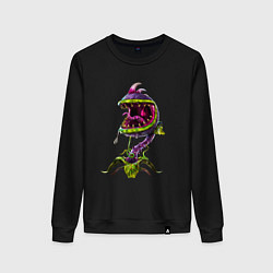 Свитшот хлопковый женский Зубастик, цвет: черный