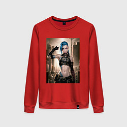 Свитшот хлопковый женский Jinx model, цвет: красный