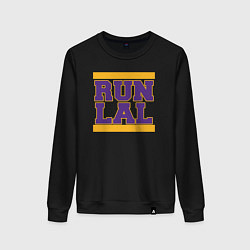 Свитшот хлопковый женский Run Lakers, цвет: черный