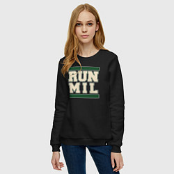 Свитшот хлопковый женский Run Milwaukee Bucks, цвет: черный — фото 2