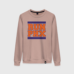 Свитшот хлопковый женский Run Phoenix Suns, цвет: пыльно-розовый
