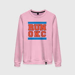 Свитшот хлопковый женский Run Oklahoma City Thunder, цвет: светло-розовый