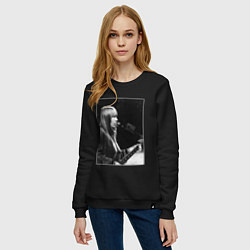 Свитшот хлопковый женский Янка Дягилева, цвет: черный — фото 2