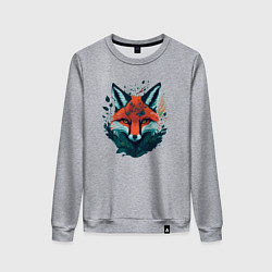 Свитшот хлопковый женский Огненная лисица, цвет: меланж