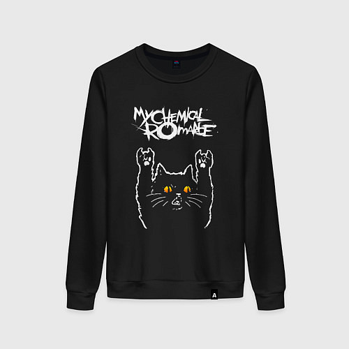 Женский свитшот My Chemical Romance rock cat / Черный – фото 1