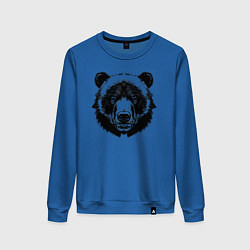 Свитшот хлопковый женский Чернильный медведь, цвет: синий
