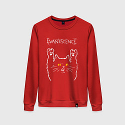 Свитшот хлопковый женский Evanescence rock cat, цвет: красный