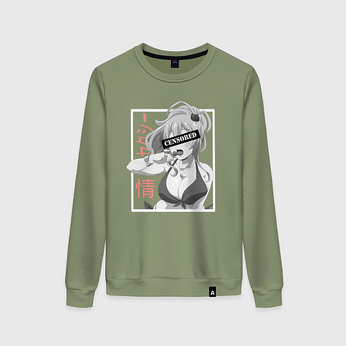 Женский свитшот Девушка аниме и чупа-чупс / Авокадо – фото 1