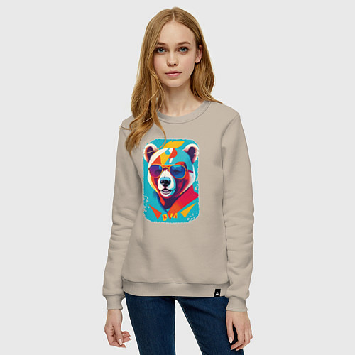 Женский свитшот Pop-Art Panda / Миндальный – фото 3