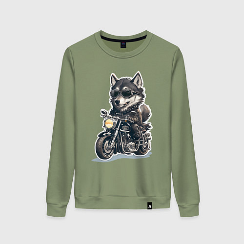 Женский свитшот Волчья сила на двух колесах / Авокадо – фото 1