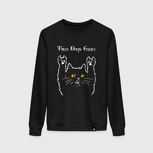 Женский свитшот Three Days Grace rock cat / Черный – фото 1