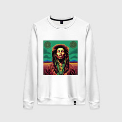 Женский свитшот Digital Art Bob Marley in the field