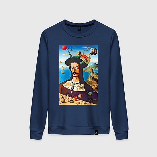 Женский свитшот Нейросеть рисует Сальвадора Дали / Тёмно-синий – фото 1