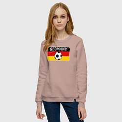 Свитшот хлопковый женский Football Germany, цвет: пыльно-розовый — фото 2