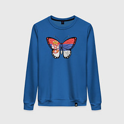 Свитшот хлопковый женский Бабочка Сербия, цвет: синий