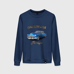 Свитшот хлопковый женский Классический автомобиль Classic american car Buick, цвет: тёмно-синий