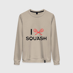 Свитшот хлопковый женский I Love Squash, цвет: миндальный