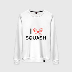 Свитшот хлопковый женский I Love Squash, цвет: белый