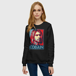 Свитшот хлопковый женский Nirvana - Kurt Cobain, цвет: черный — фото 2