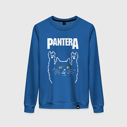 Свитшот хлопковый женский Pantera rock cat, цвет: синий