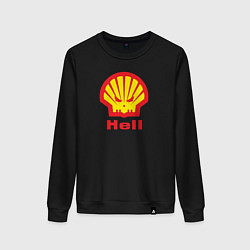 Свитшот хлопковый женский Hell, цвет: черный