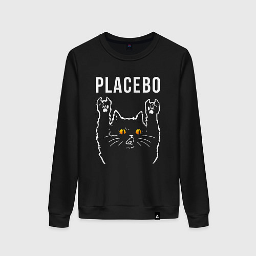 Женский свитшот Placebo rock cat / Черный – фото 1