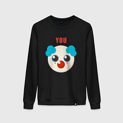 Свитшот хлопковый женский You clown, цвет: черный