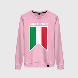 Свитшот хлопковый женский Италия чемпион, цвет: светло-розовый