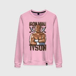 Свитшот хлопковый женский Iron Mike Tyson Железный Майк Тайсон, цвет: светло-розовый
