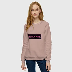 Свитшот хлопковый женский Логотип Блек Пинк, цвет: пыльно-розовый — фото 2