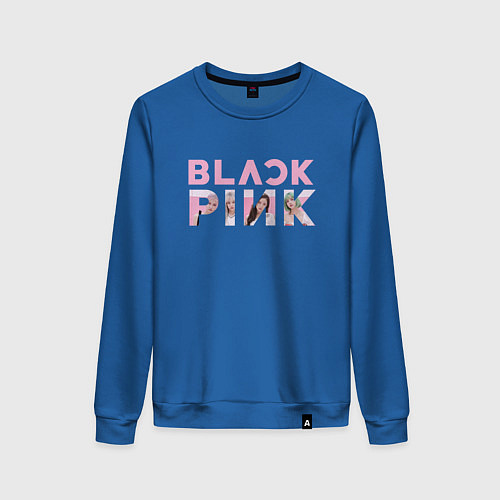 Женский свитшот Blackpink logo Jisoo Lisa Jennie Rose / Синий – фото 1