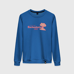 Свитшот хлопковый женский Barbenheimer or Oppenbarbie meme, цвет: синий