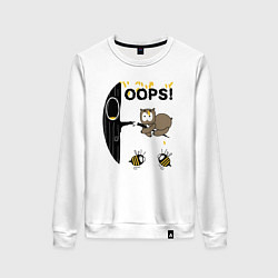 Свитшот хлопковый женский Oops!, цвет: белый