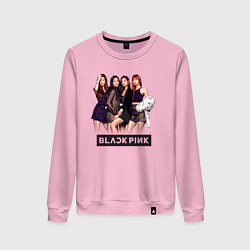 Свитшот хлопковый женский Rose Blackpink kpop, цвет: светло-розовый