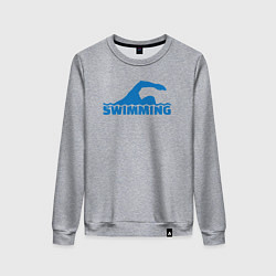 Свитшот хлопковый женский Swimming sport, цвет: меланж