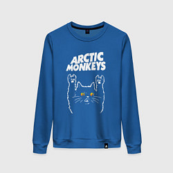 Свитшот хлопковый женский Arctic Monkeys rock cat, цвет: синий