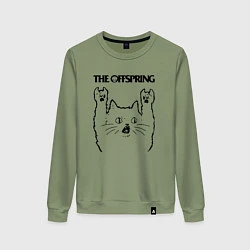 Свитшот хлопковый женский The Offspring - rock cat, цвет: авокадо