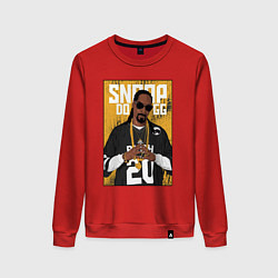 Свитшот хлопковый женский Snoop dogg с цепями, цвет: красный